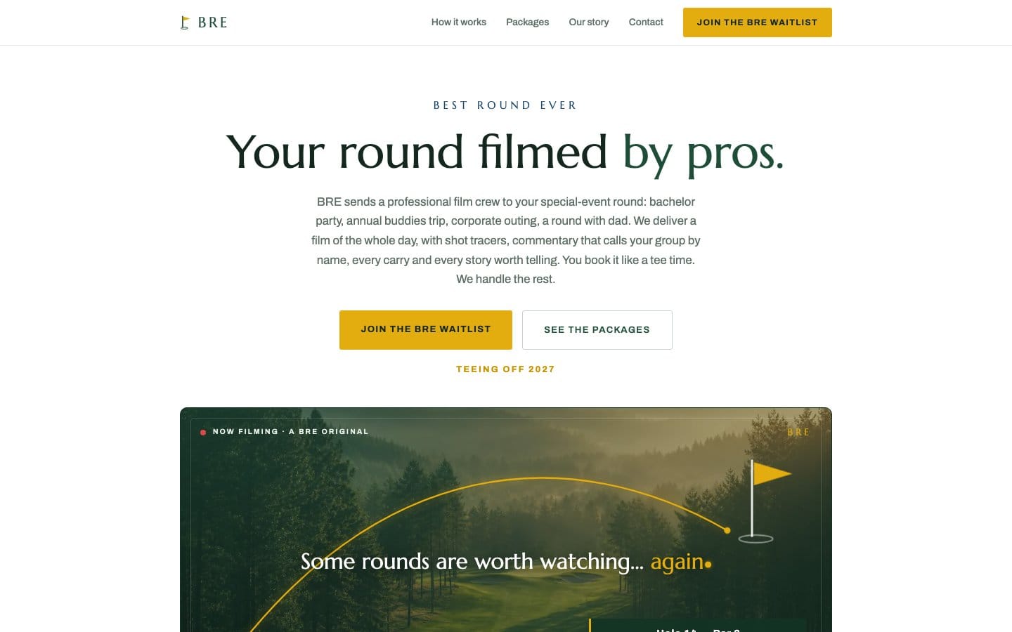 The Best Round Ever website on a laptop