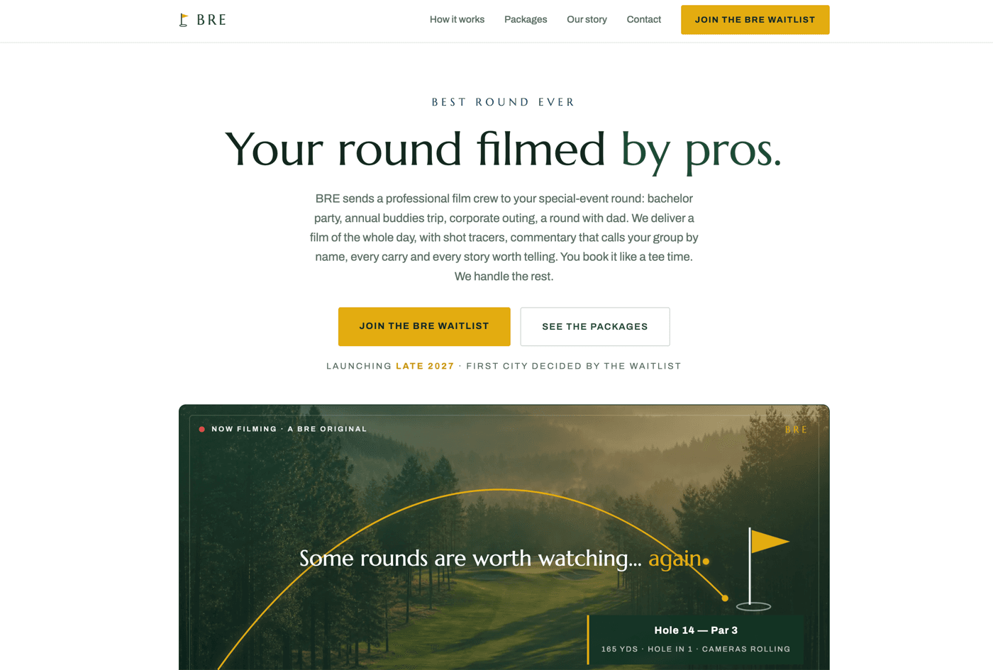 Screenshot of BRE - Pre-launch waitlist site
