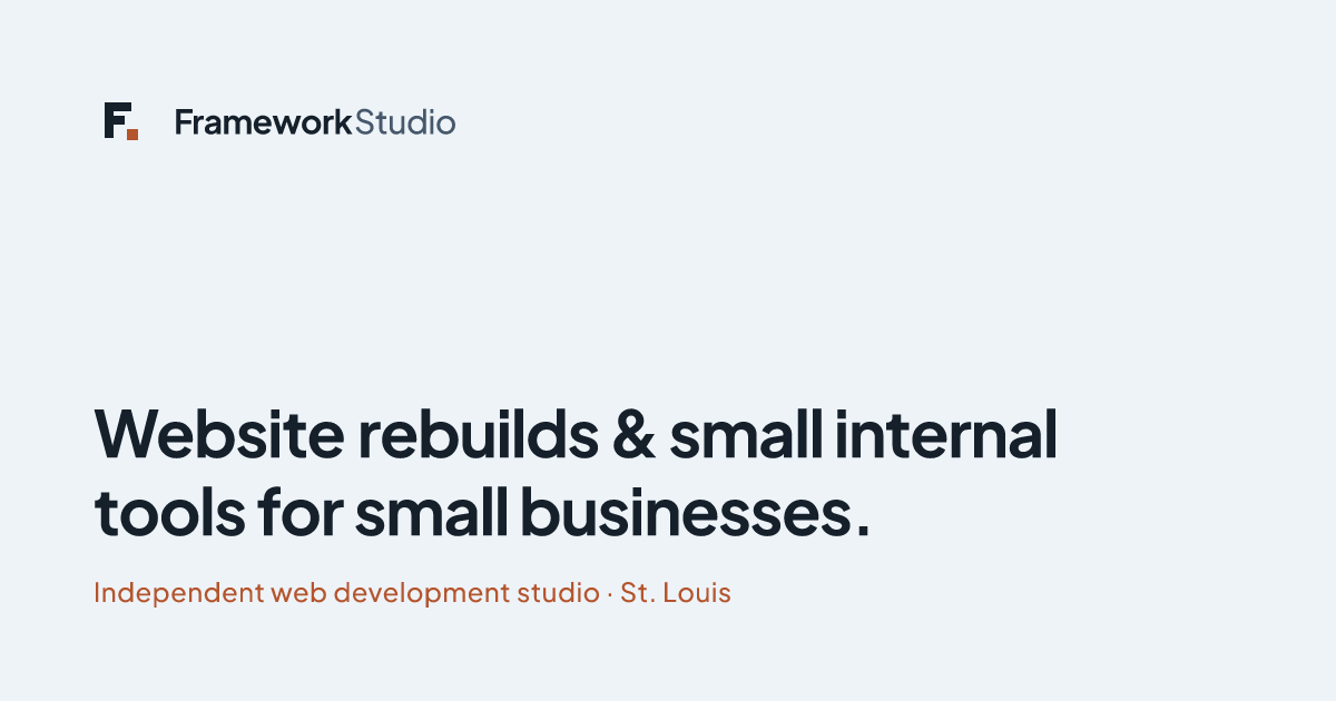 St. Louis Website Development for Small Businesses | Framework Studio